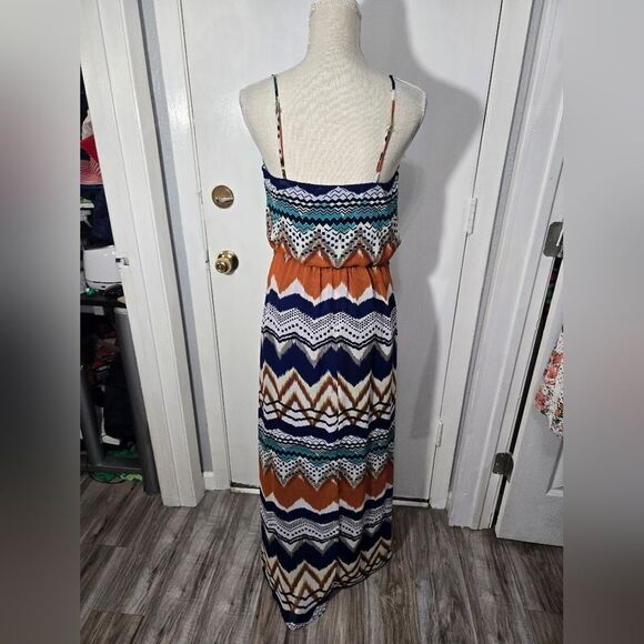 Bisou bisou print maxi dress sz 4 - Picture 2 of 10